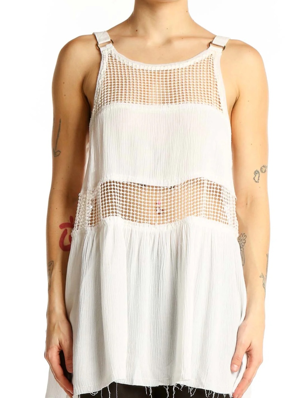 Free People Mesh Tank with Buckles